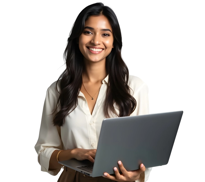 Student with laptop